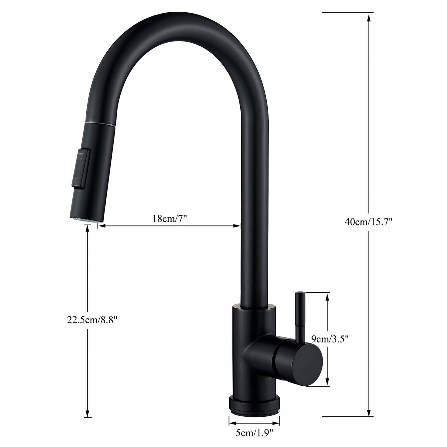 Automatic touch sensor kitchen faucet, color (black)