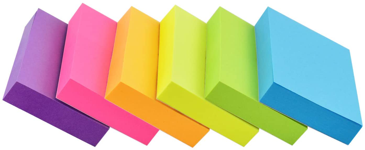 Sticky Notes 3in x 3in, Bright Colors, 1 Pad (100 Sheets/Pad)