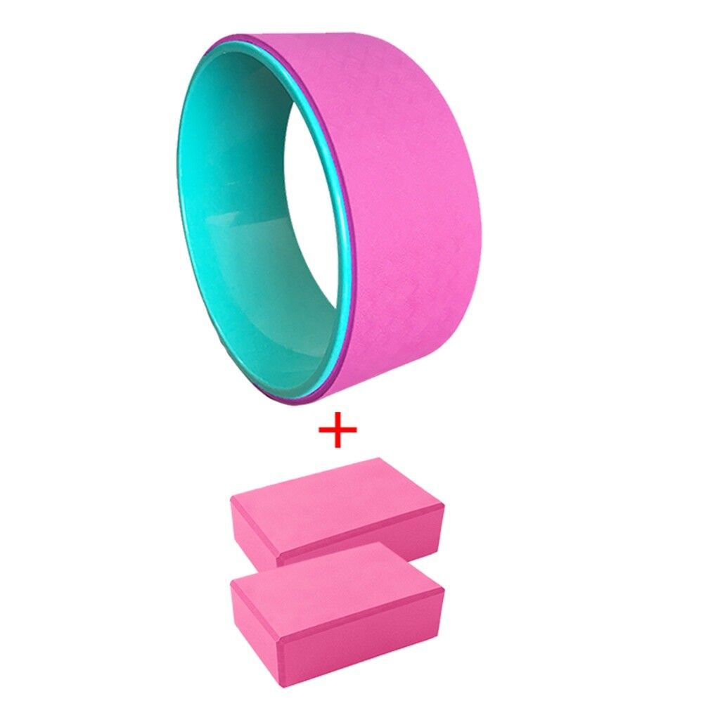 Yoga wheel with 2 blocks (pink)