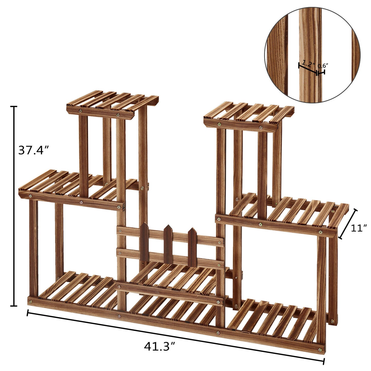 Wooden plant stand, multi-tier for garden