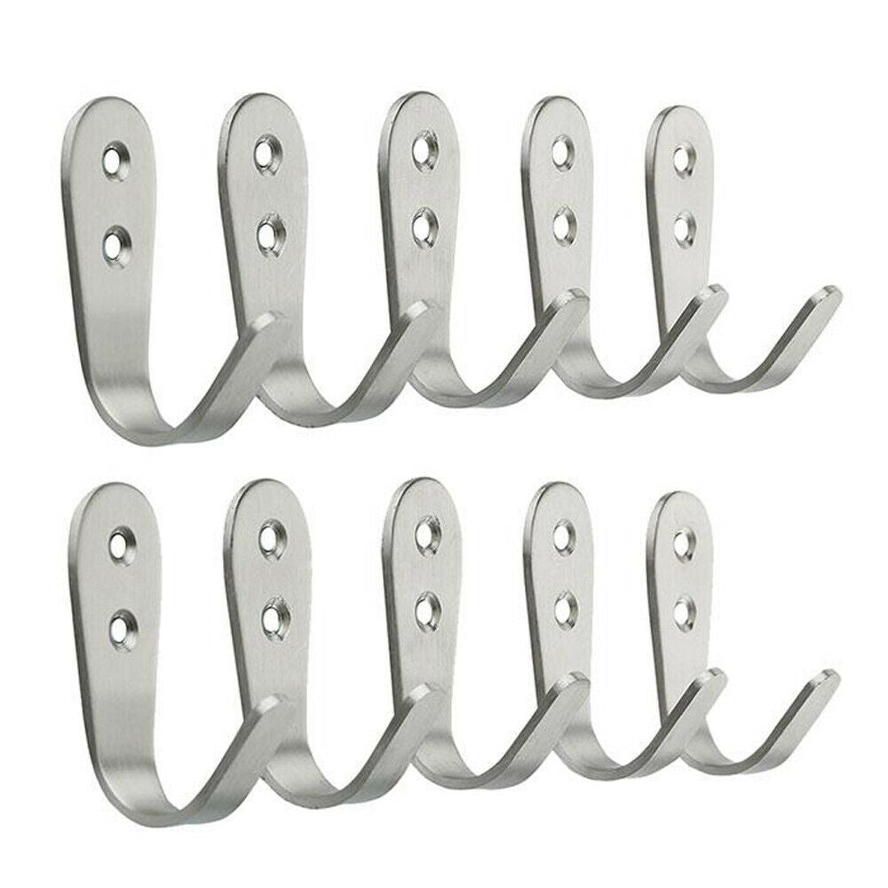 10 Stainless Steel Wall Hooks