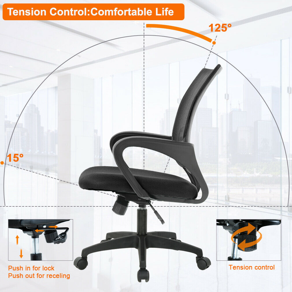 Office chair with backrest, color: black