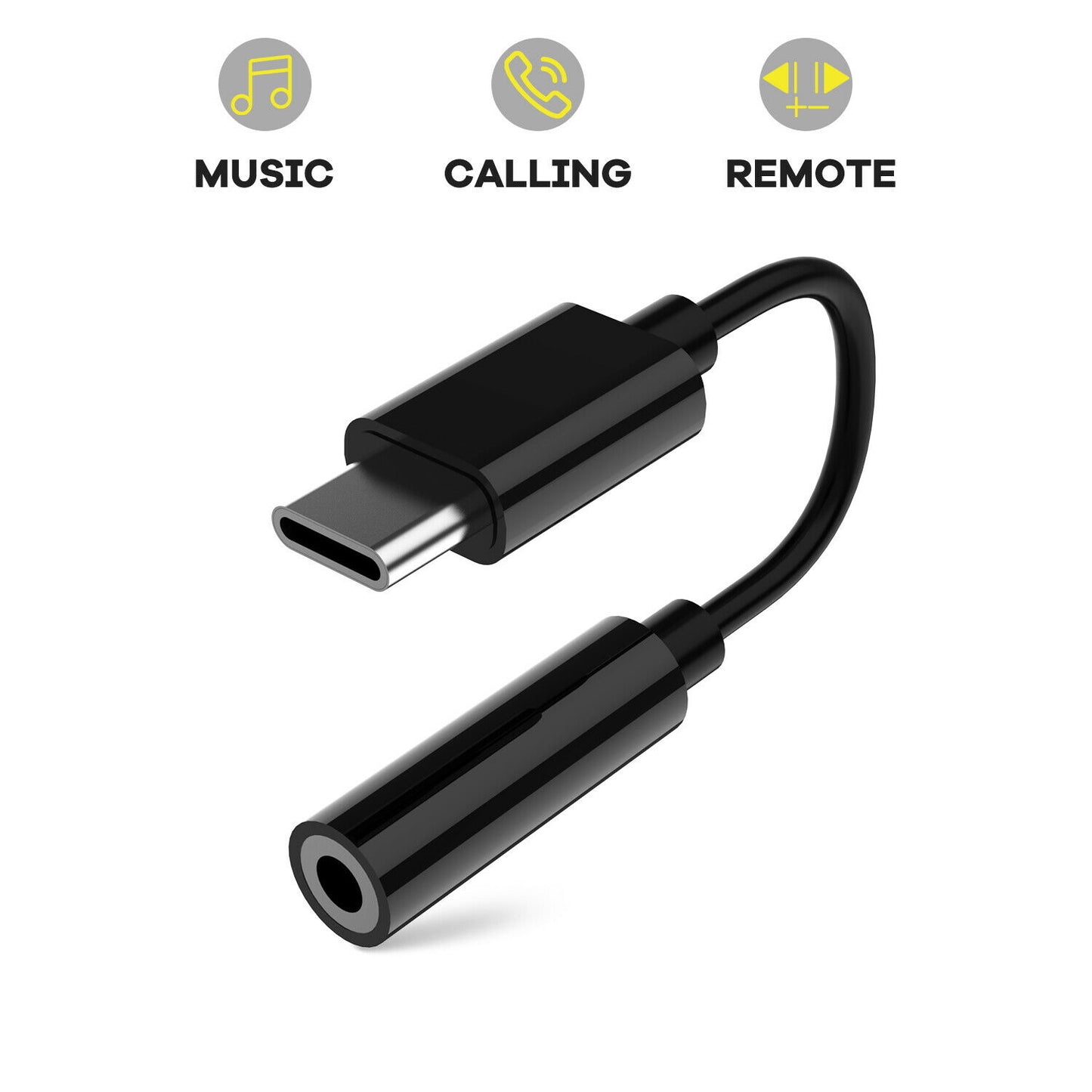 USB-C Port To 3.5mm Aux Audio Jack Adapter (Color: Black)