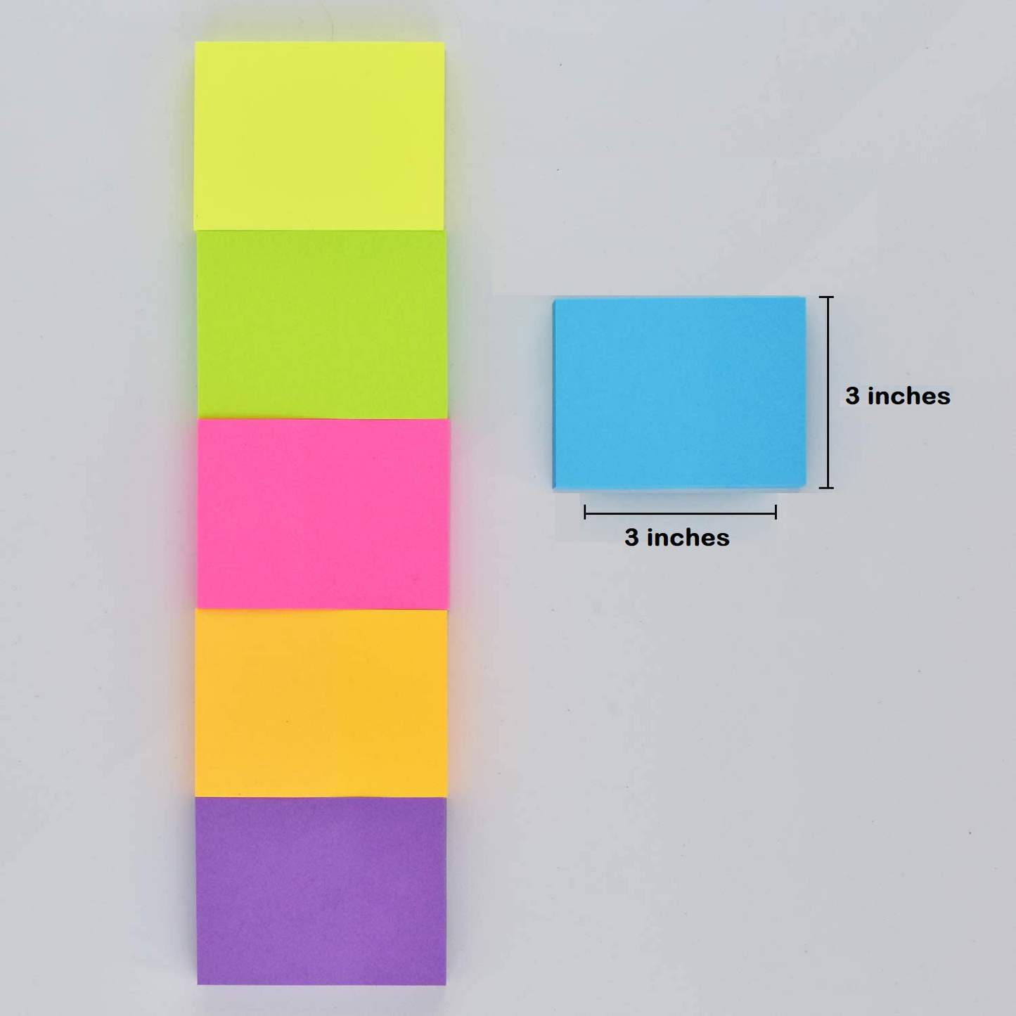 Sticky Notes 3in x 3in, Bright Colors, 1 Pad (100 Sheets/Pad)