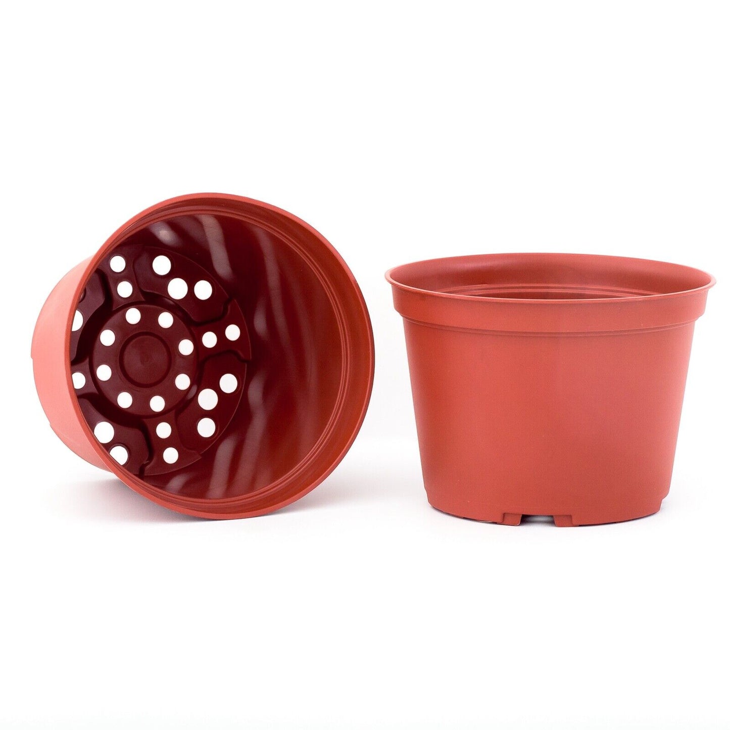 10 round pots, Size: 6 inches, Color: terracotta