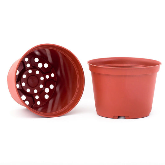 10 round pots, Size: 6 inches, Color: terracotta