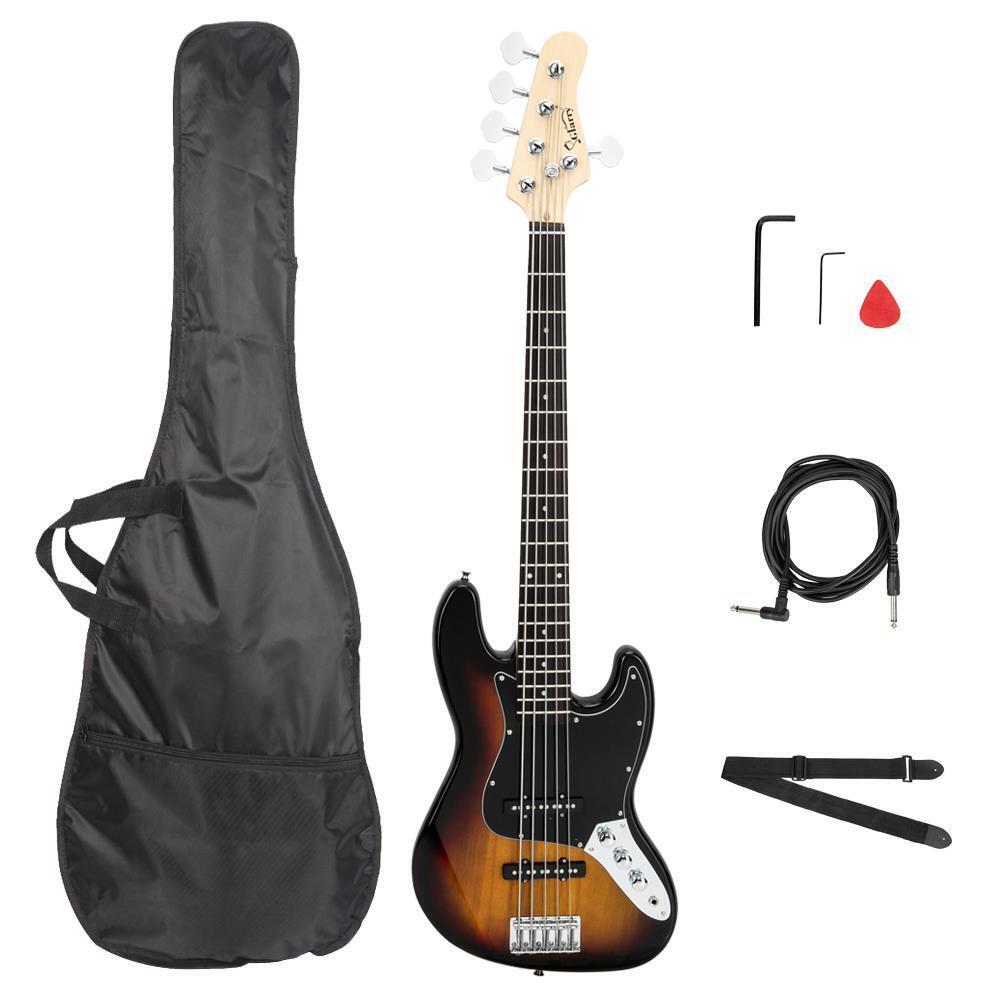 electric bass 5 strings 20 frets with bag