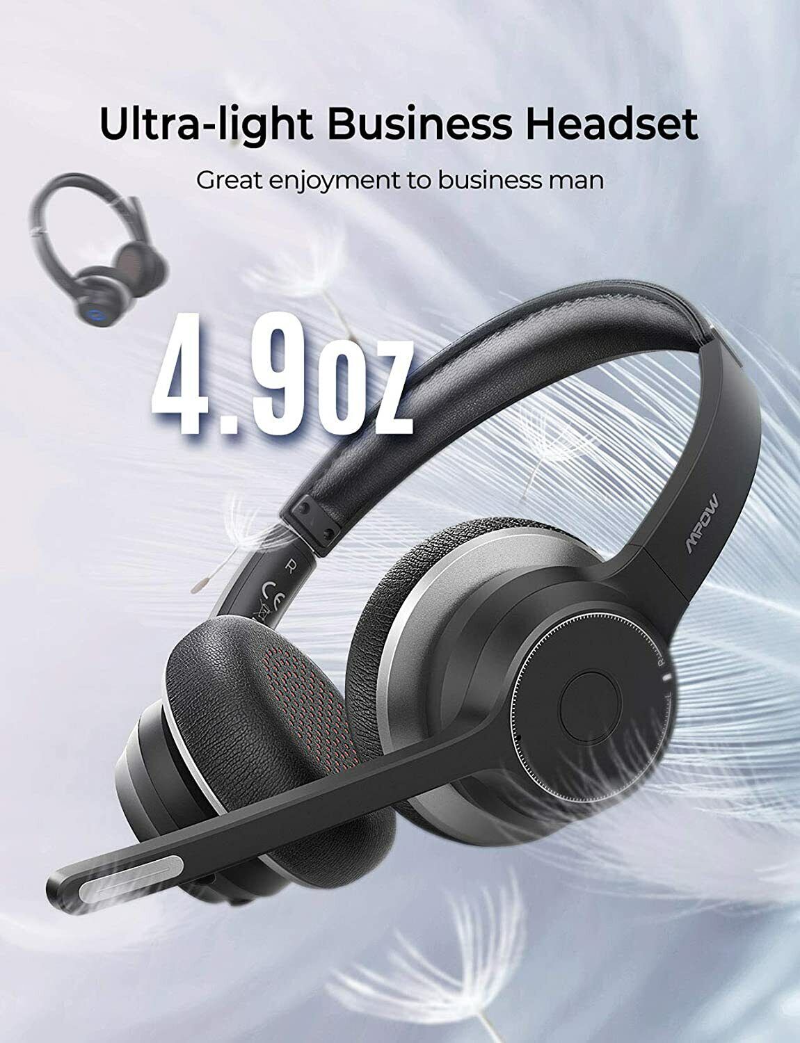 Noise Canceling Bluetooth Headphones, Colour: Black