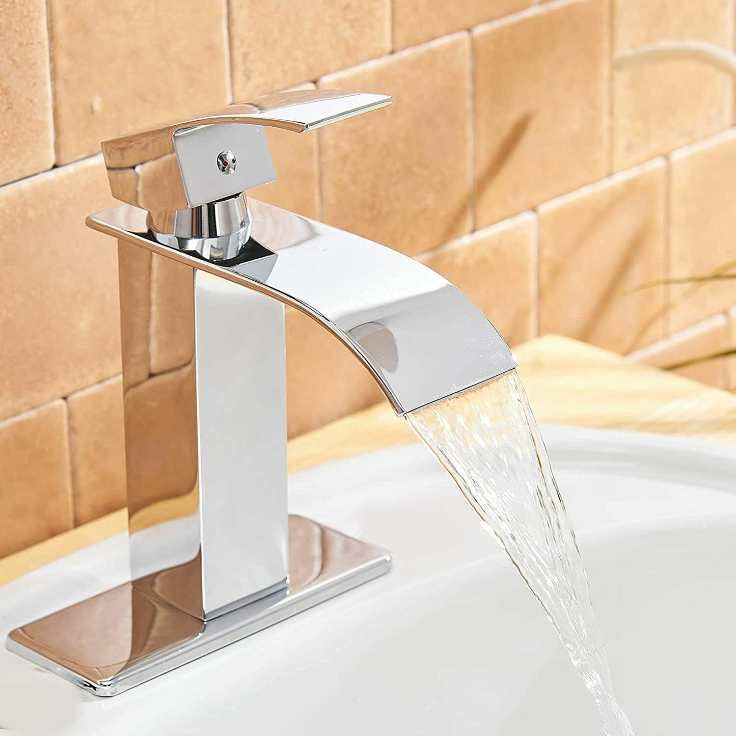 Chrome Waterfall Vanity Bathroom Faucet