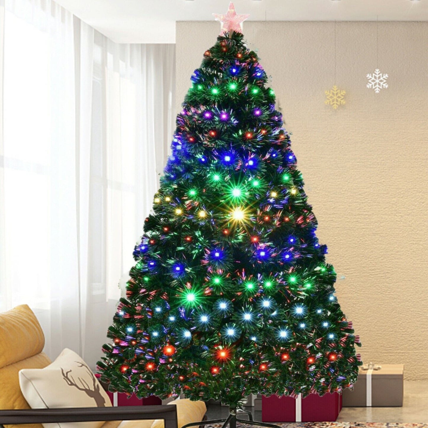 7ft/2.1m Artificial Fiber Optic Christmas Tree Lights - 275 LEDs