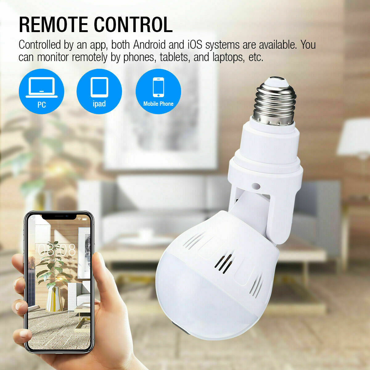 Panoramic Security Camera, Type: Bulb