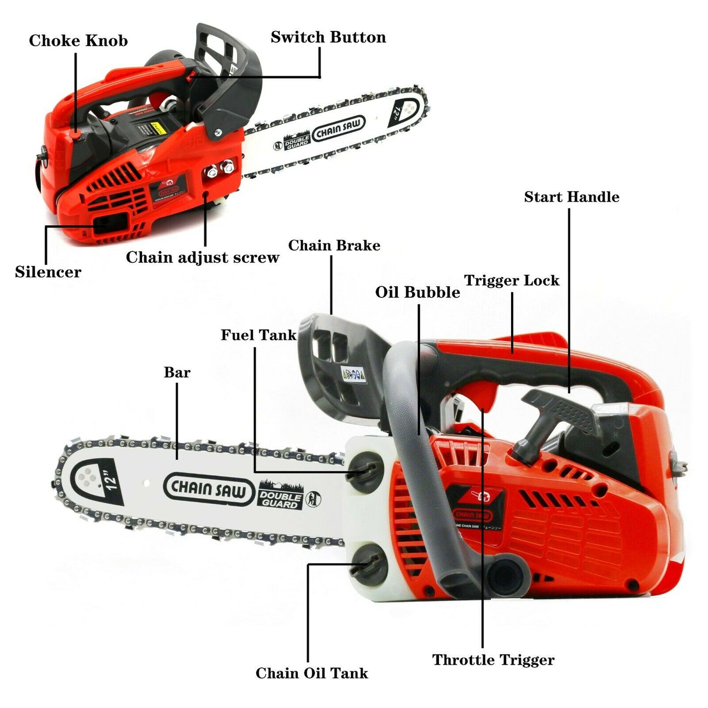 12 inch top handle gas chainsaw