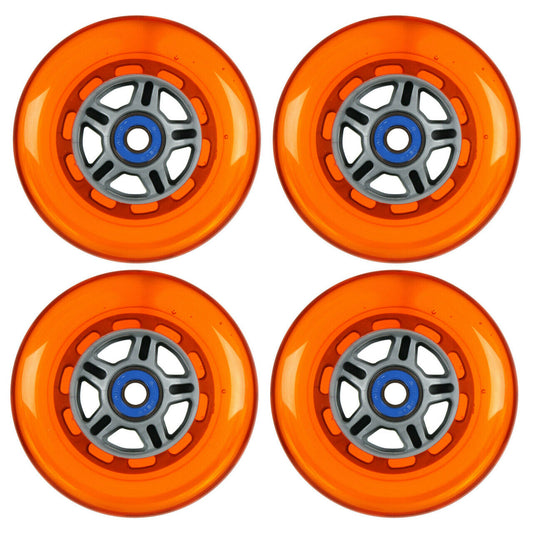 4 Wheels With Bearings for Scooter (Color: Orange)