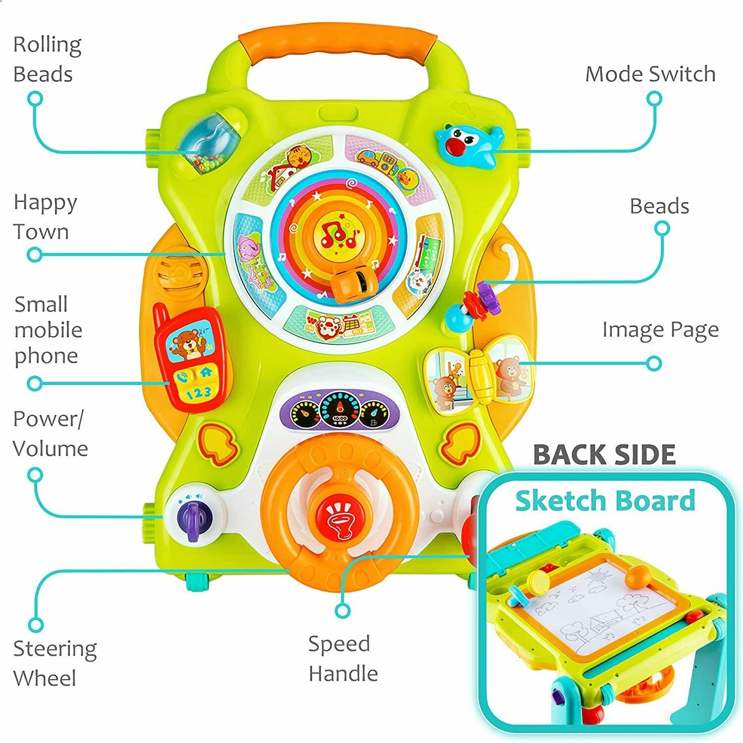 Baby learning walker with fun musical toy