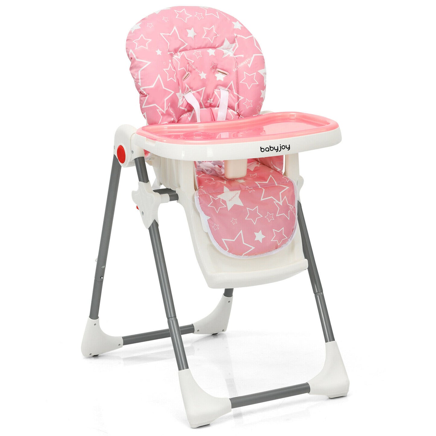 6 Tier Folding Baby High Chair, Color: Pink