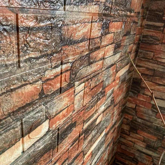 10 pcs, 3D foam panel, stone brick wallpaper