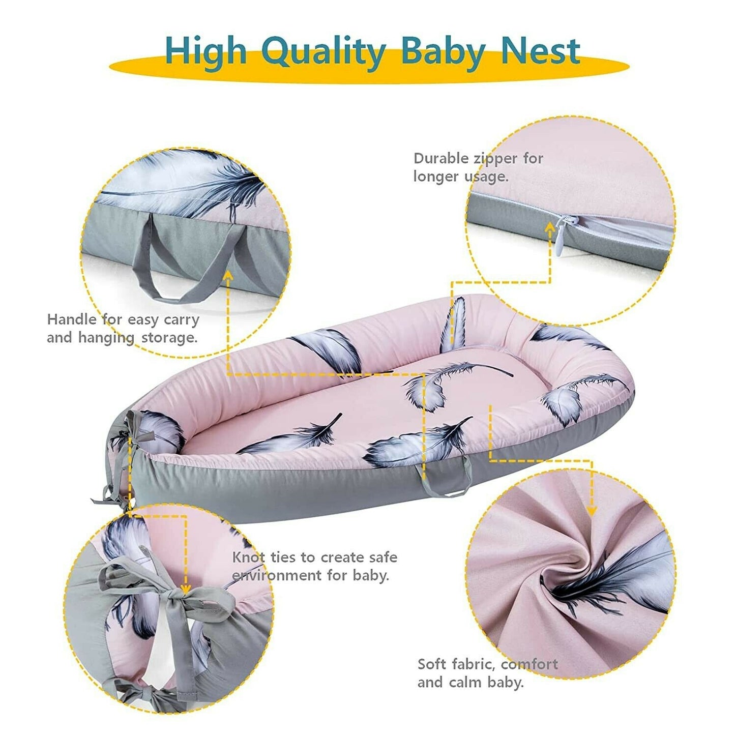 baby lounger for newborn, style: feather