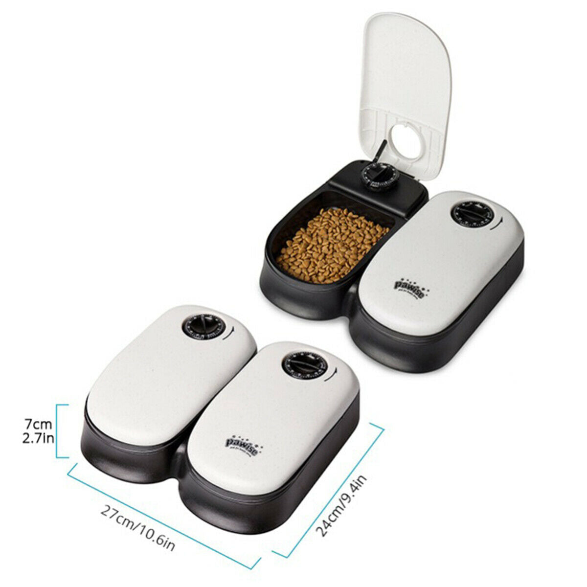 2pcs automatic pet food dispenser with timer