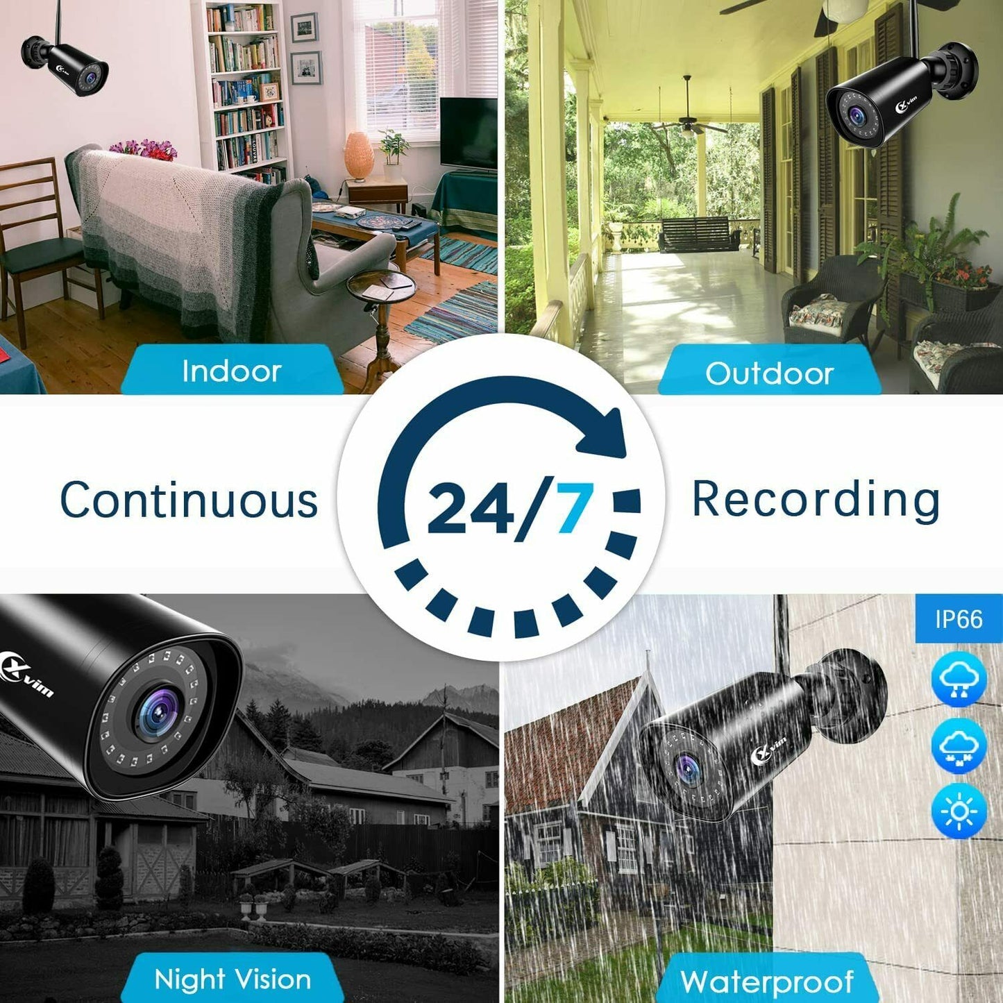 8CH Wireless Security Camera System, 4 cameras+NVR+1TB Hard Drive