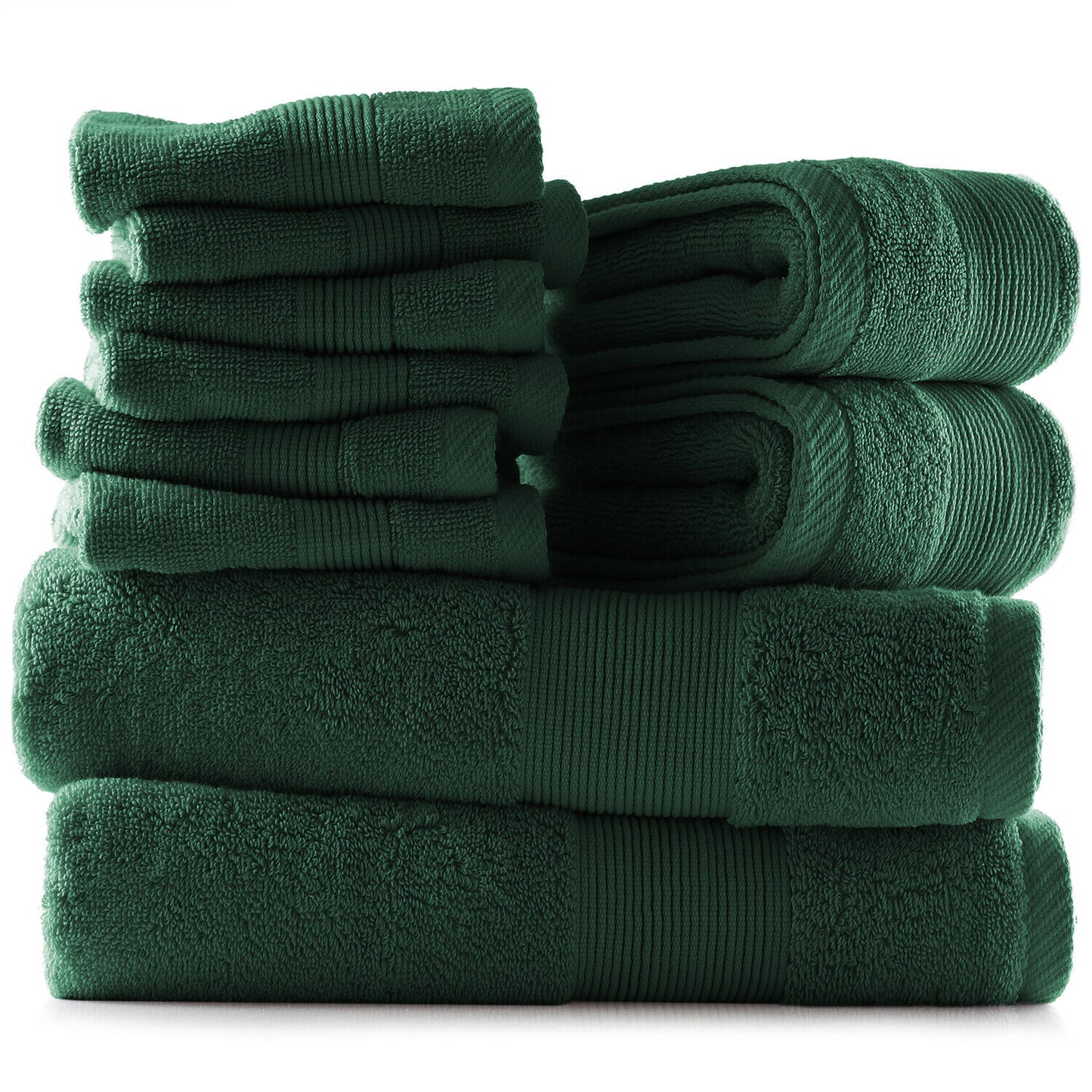 10-Piece Bath Towel Set (Color: Green)