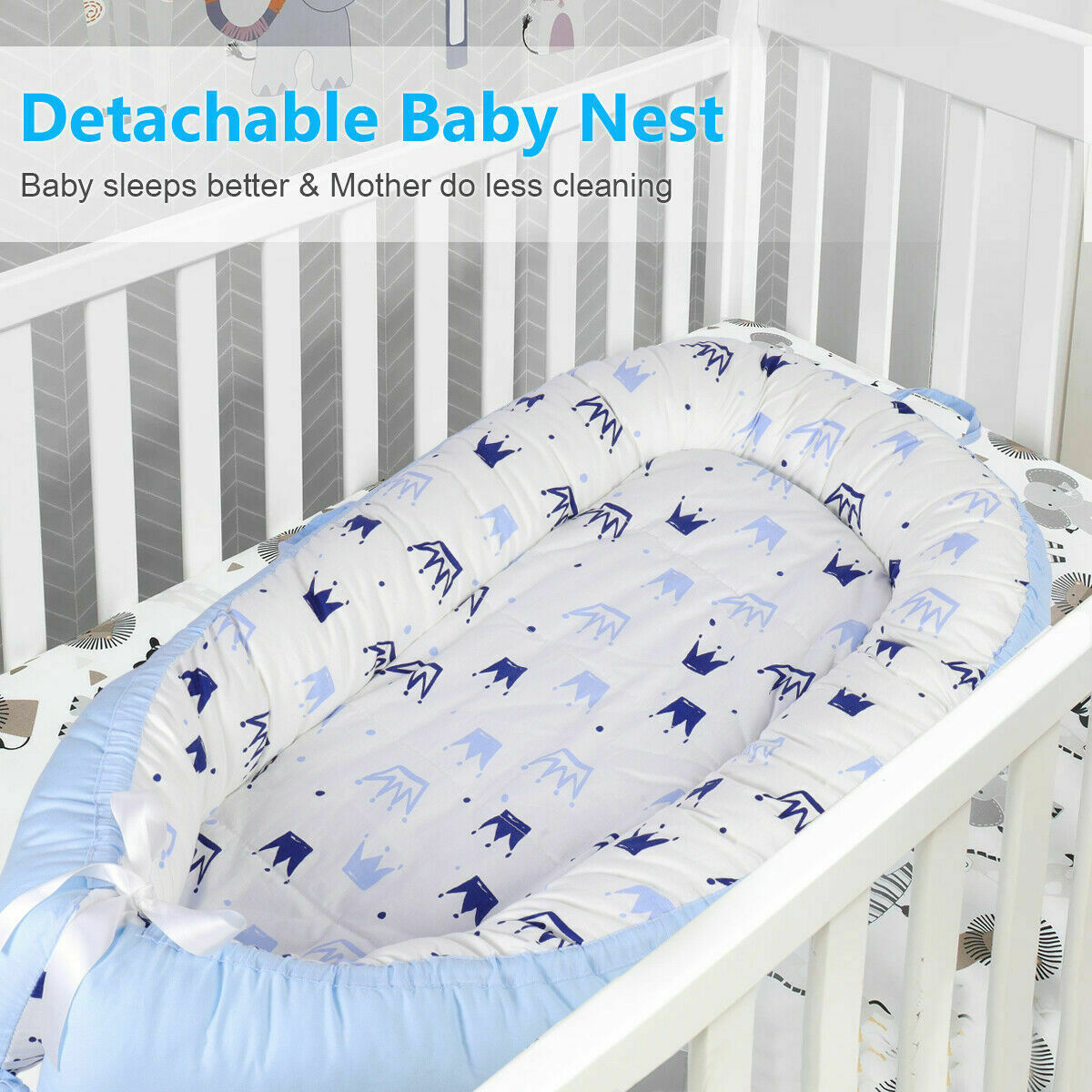 Portable Soft Lounger for Newborns, Color: Crown