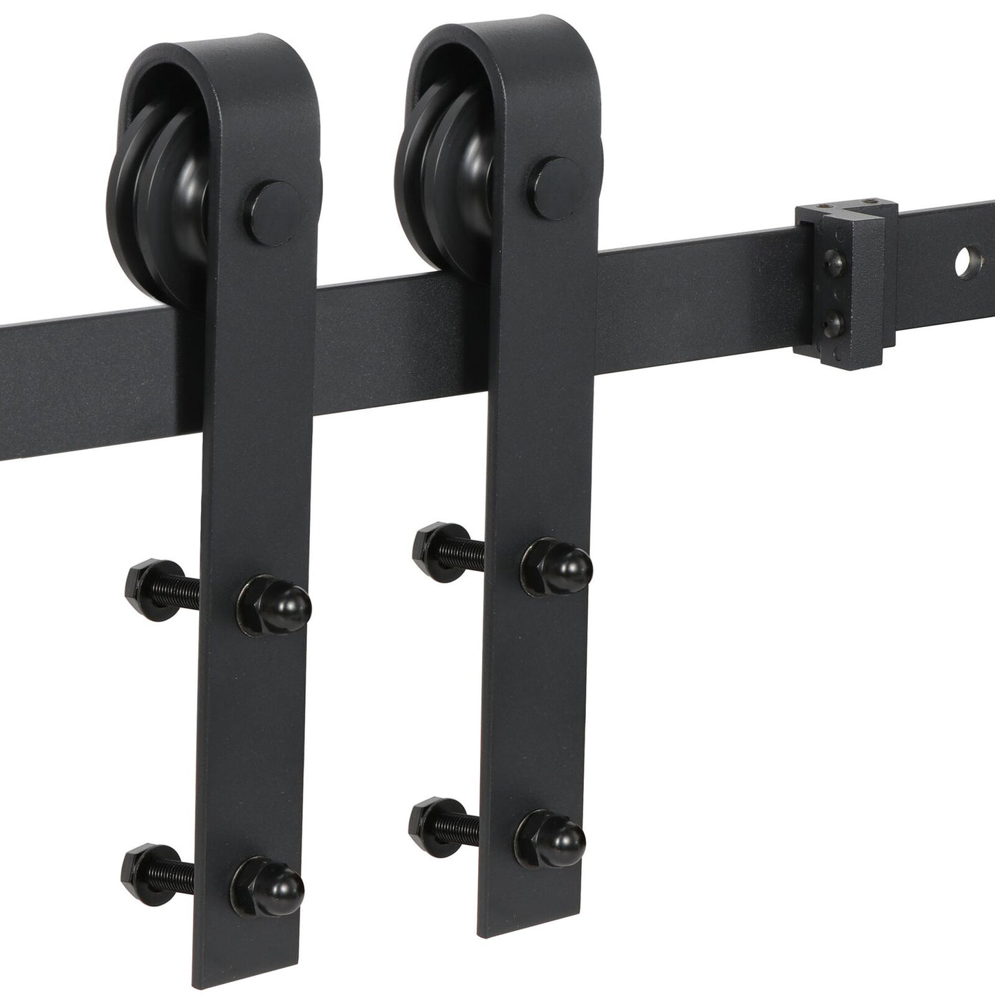 6.6ft Black Modern Closet Sliding Door Hardware Kit