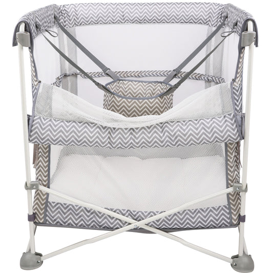 4-in-1 folding crib with mattress for babies, Color: Gray