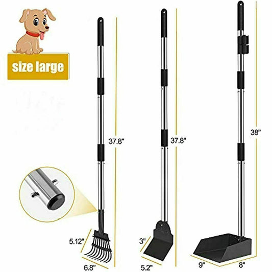 Set of 3 shovels for the needs with long handle, for pets