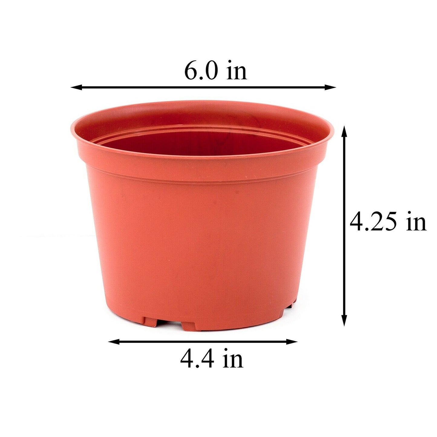 10 round pots, Size: 6 inches, Color: terracotta