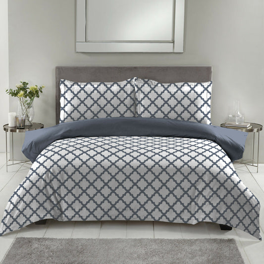 100% Soft Queen Size 3 Piece Bedding Set (Color: White/Grey)