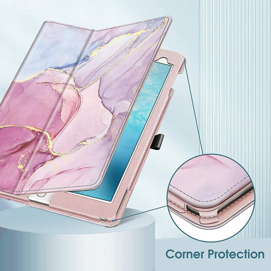 Leather Folio Case with Stand and Slim Cover, Glittering marble