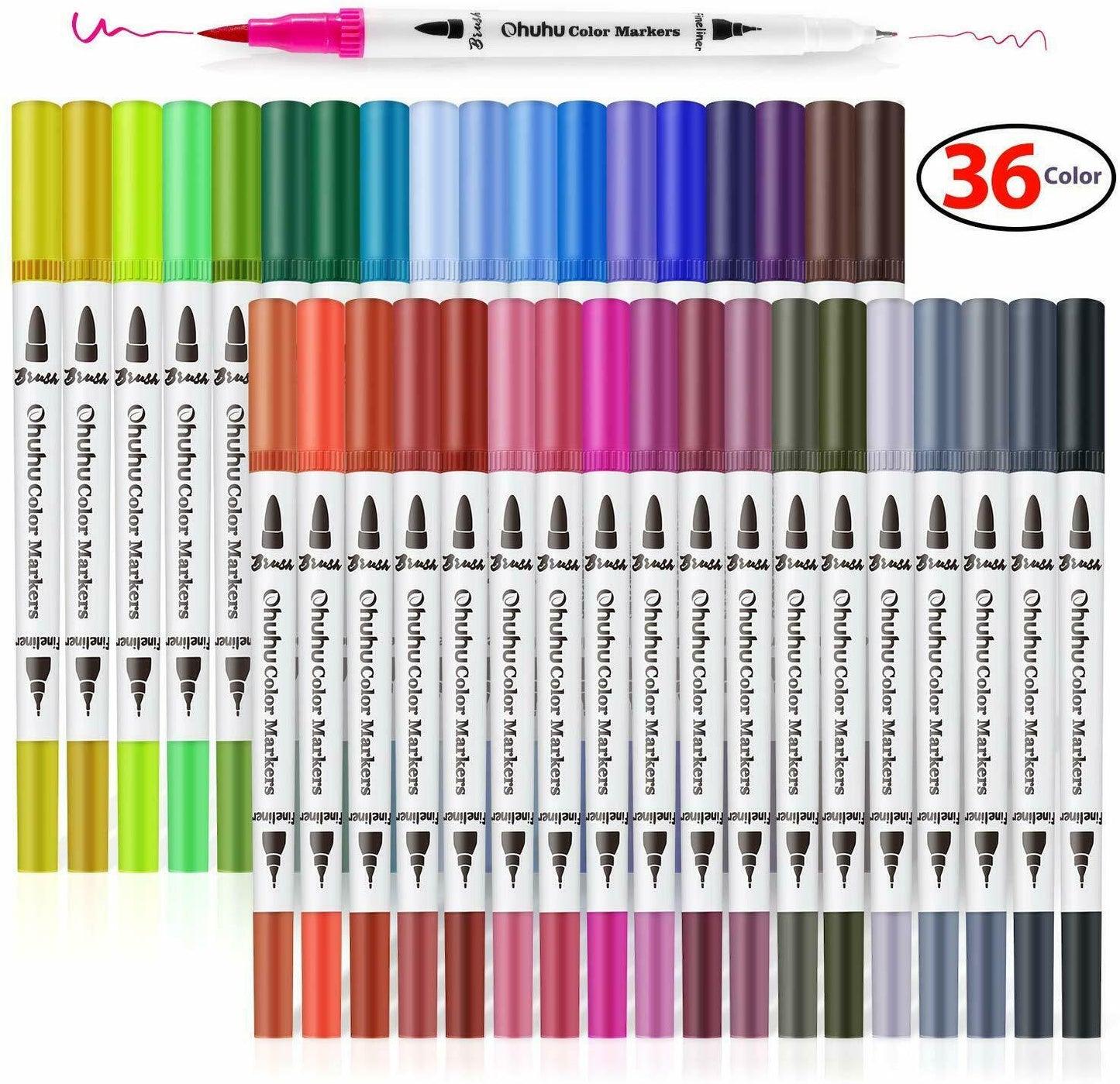 Dual Tip Coloring Markers - 36 Colors