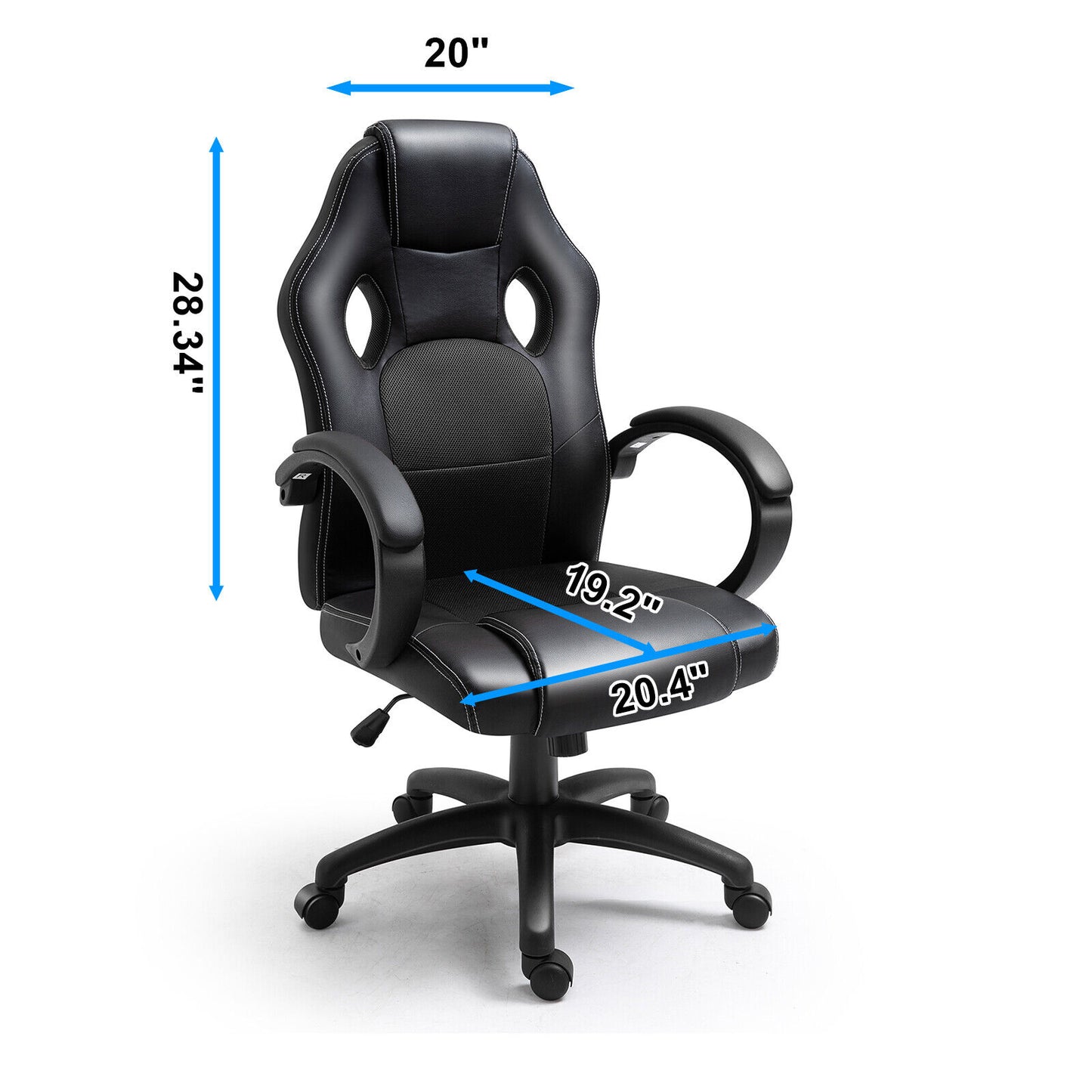 Office chair with high back, color: black