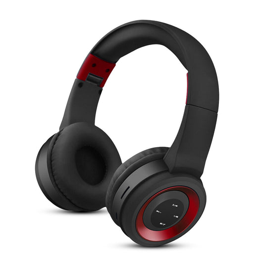 Bluetooth 5.0 Wireless Headphones, Color: Red