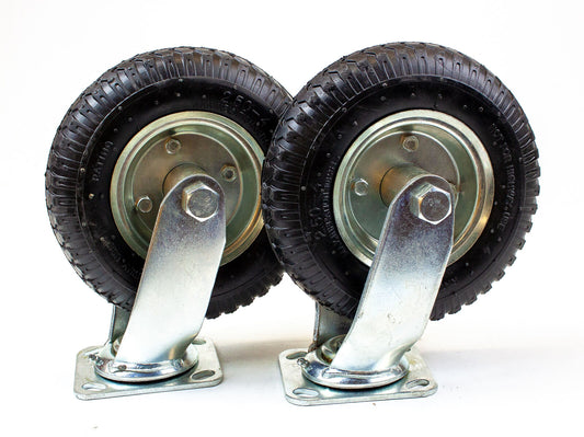 Set of 2 8-inch nylon swivel pneumatic wheels