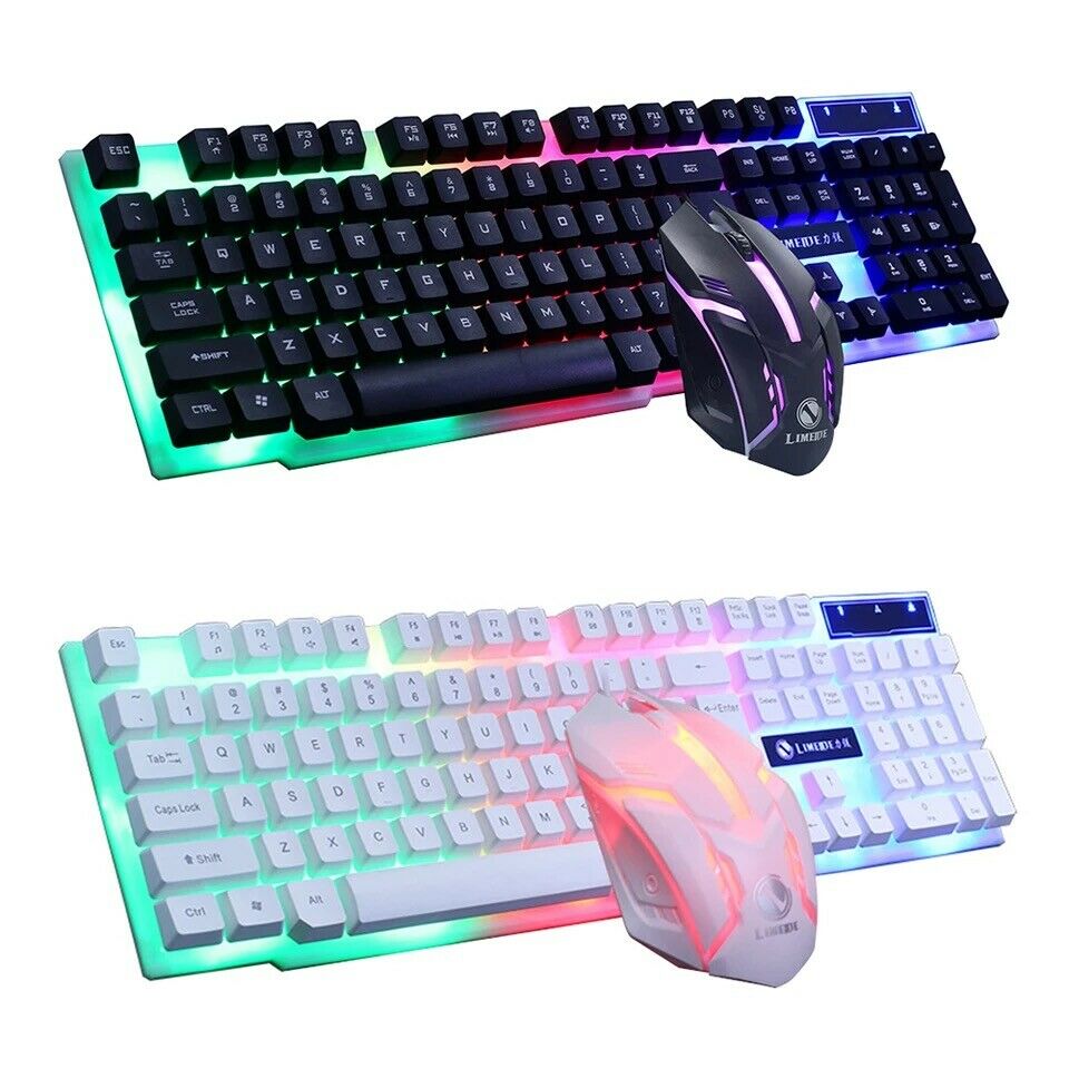 Backlit LED Light Computer Keyboard and Mouse