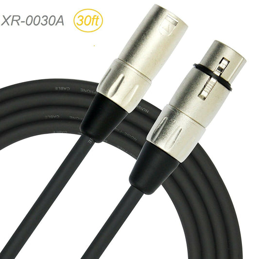 XLR 3-Pin Male to Female Microphone Cable (30 ft)