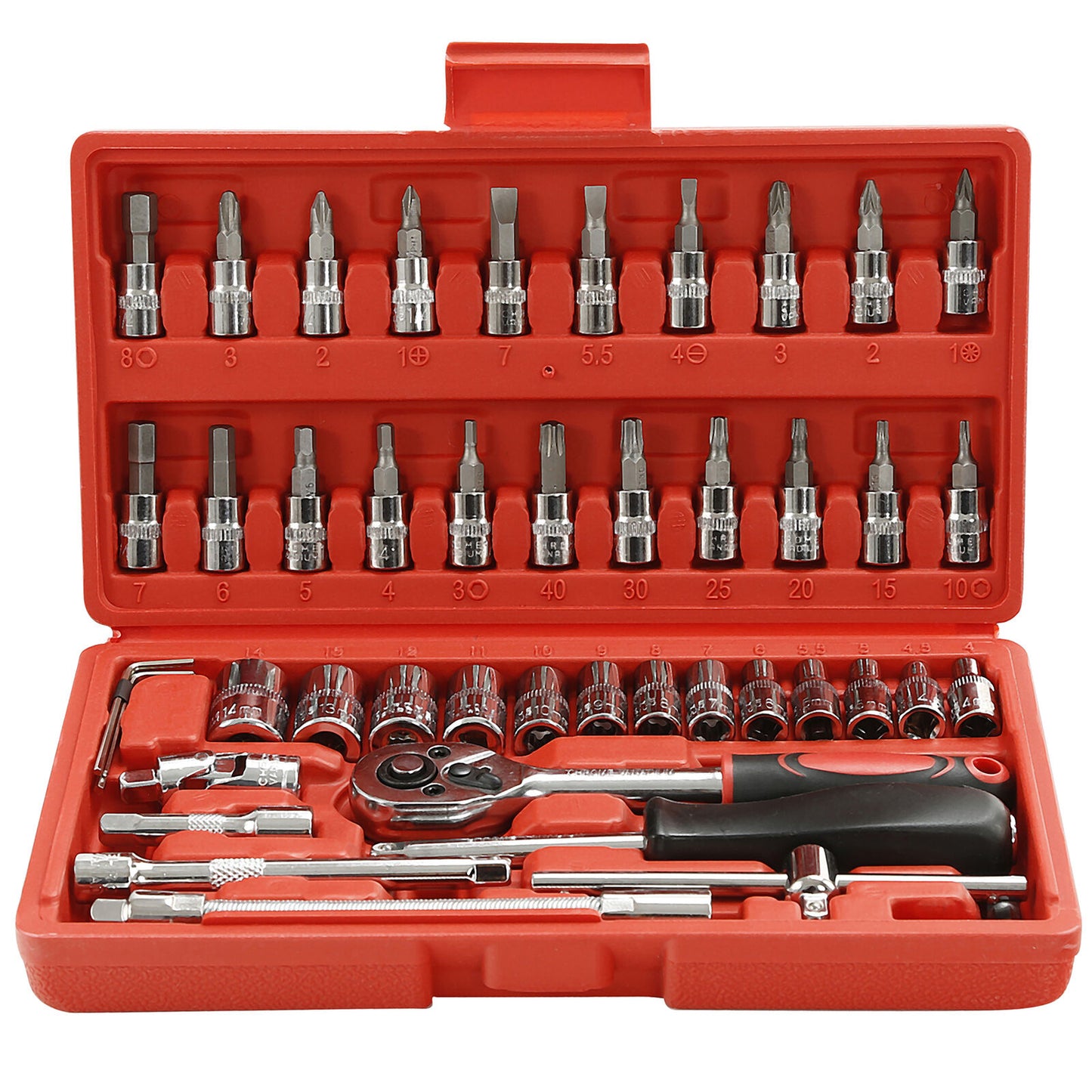 46pcs 1/4" Socket Tool Set Repair Kit