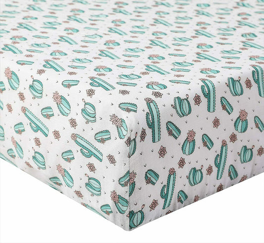 Breathable muslin crib sheet, Colour: White-Green