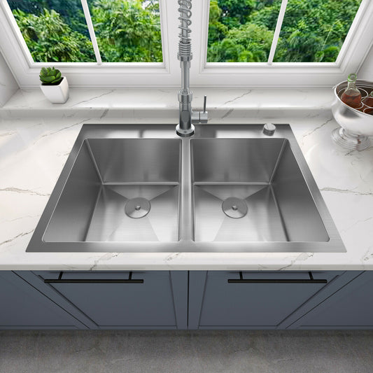 33" Double Bowl 304 Stainless Steel Sink