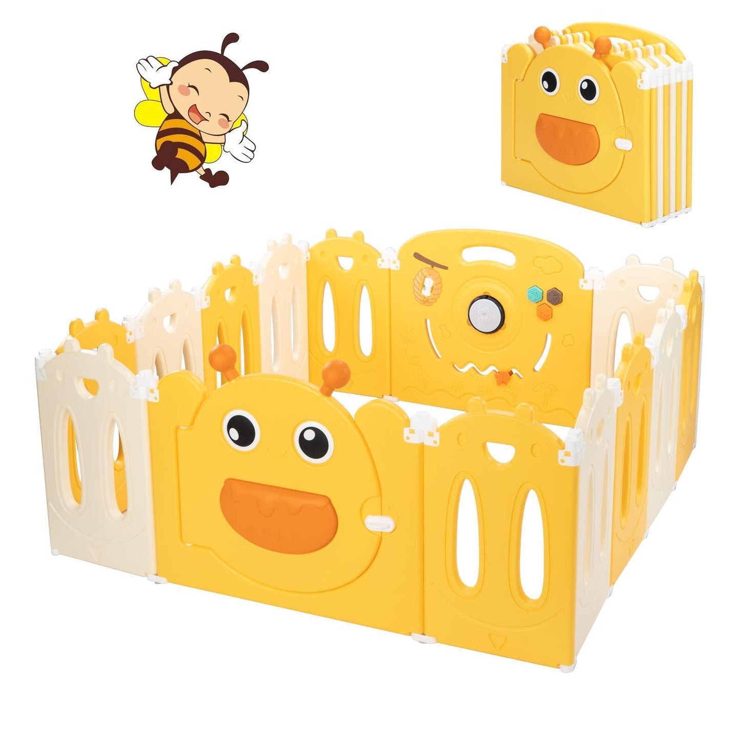 14 panel folding baby playpen