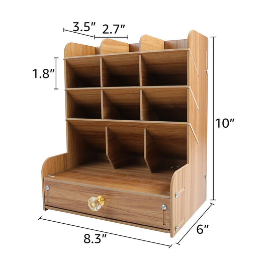 Desk organizer with storage shelves