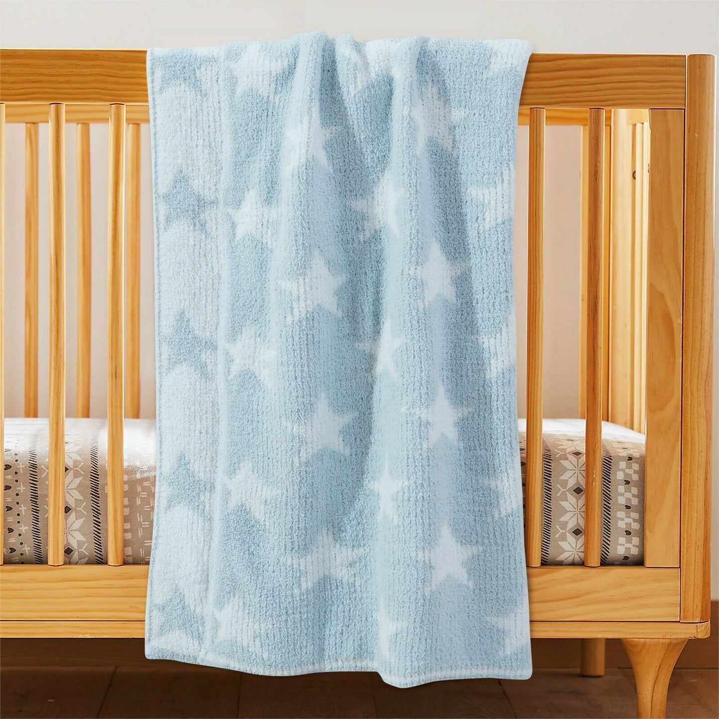 Small Chenille Baby Blanket, 1pc (Blue)