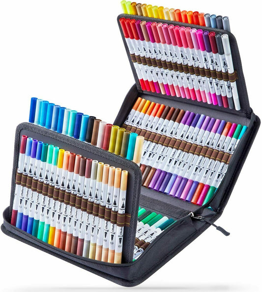 120 Colors Dual Tip Art Marker Pens Set