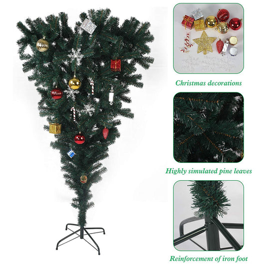 5.5ft Upside Down Artificial Christmas Tree