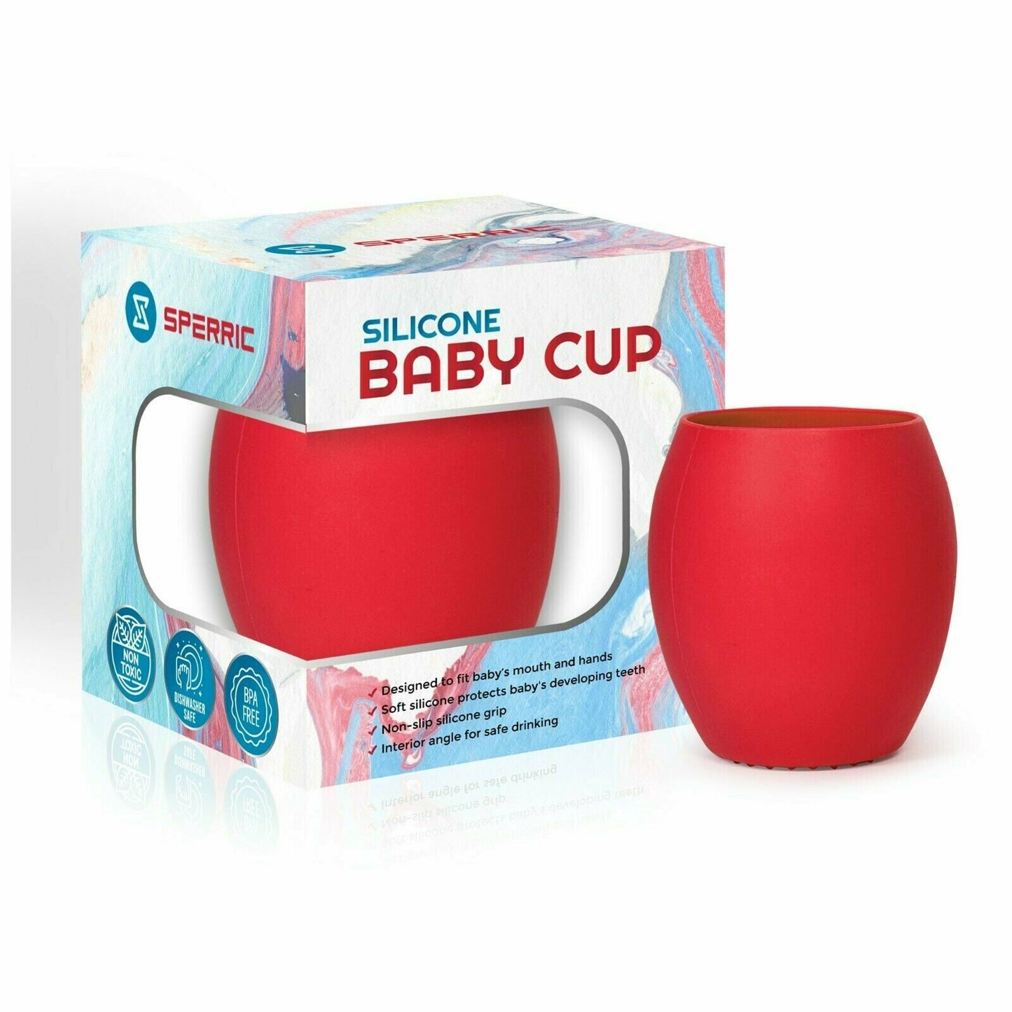 Silicone Baby Cup, 3 Oz, Red