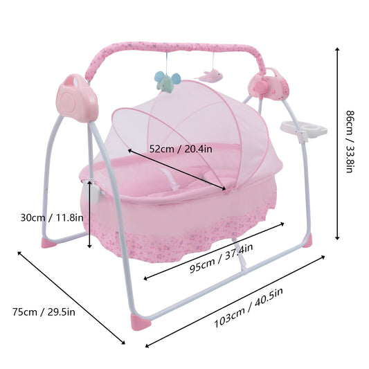 Automatic baby swing with net, Color: Pink