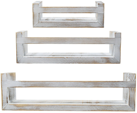 Set of 3 Floating Shelf Shelves, Colour: (grey)