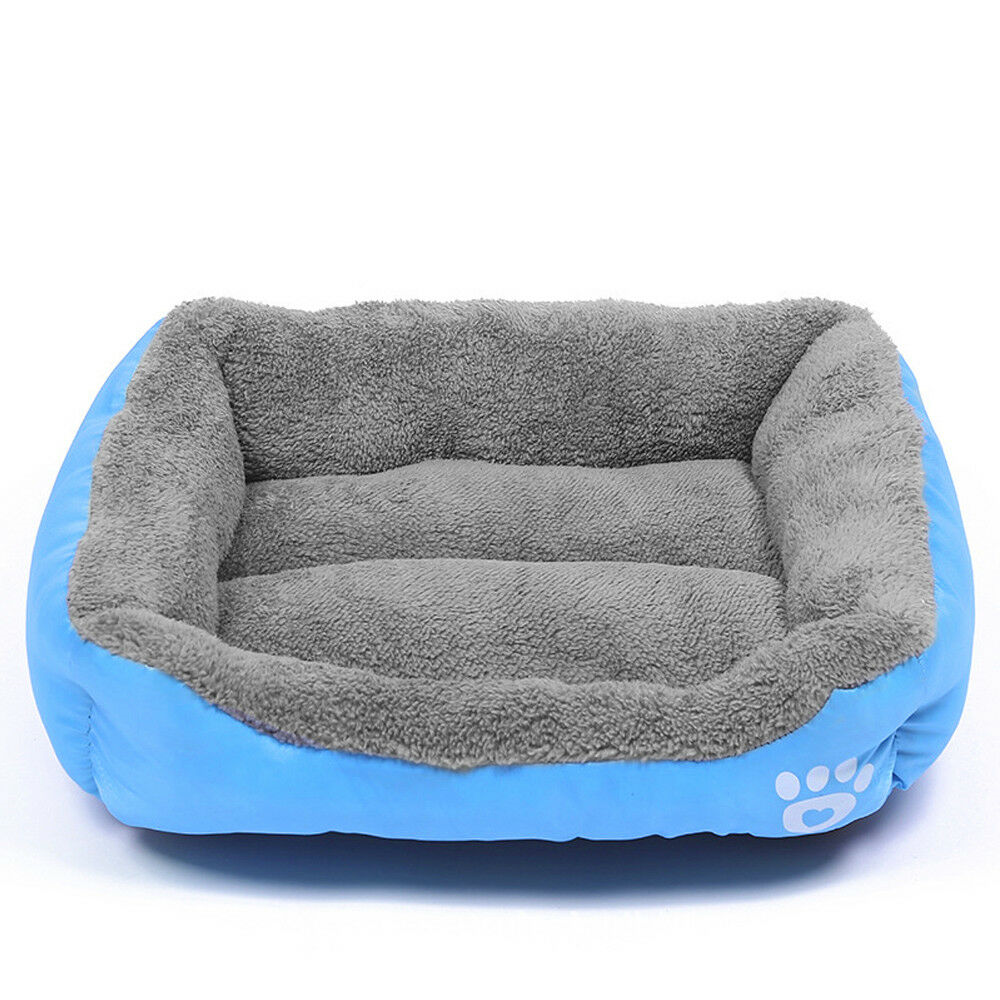 Washable Pet Bed Soft Warm Size 22.8" x 17.7" (Color: Blue)