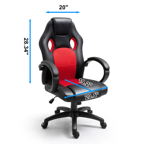 Office chair with high back, color: red